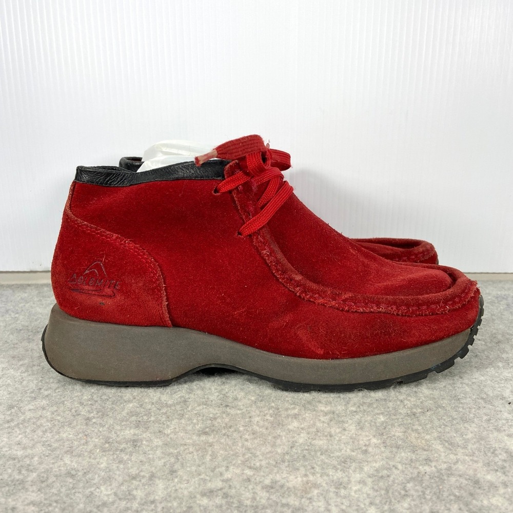 Dolomite Anatomical Insole Red‎ Suede Ankle Moc Boots Womens EU 40 US 9 10